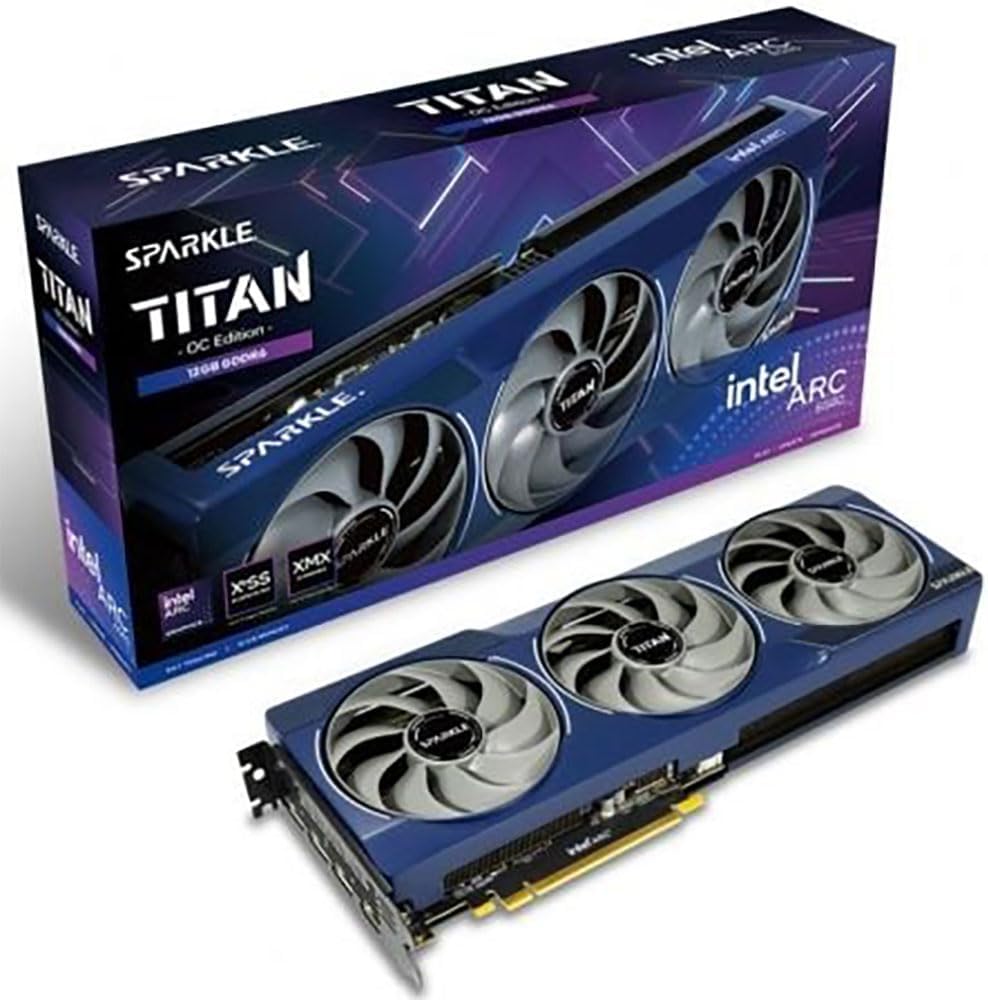 Sparkle Intel Arc B580 Titan: The Intel Arc B580 is a transcoding powerhouse, with full hardware support for AV1, HEVC, VP9, and H.264 plus 12 GB of VRAM for smooth multi-stream 4K/8K workflow