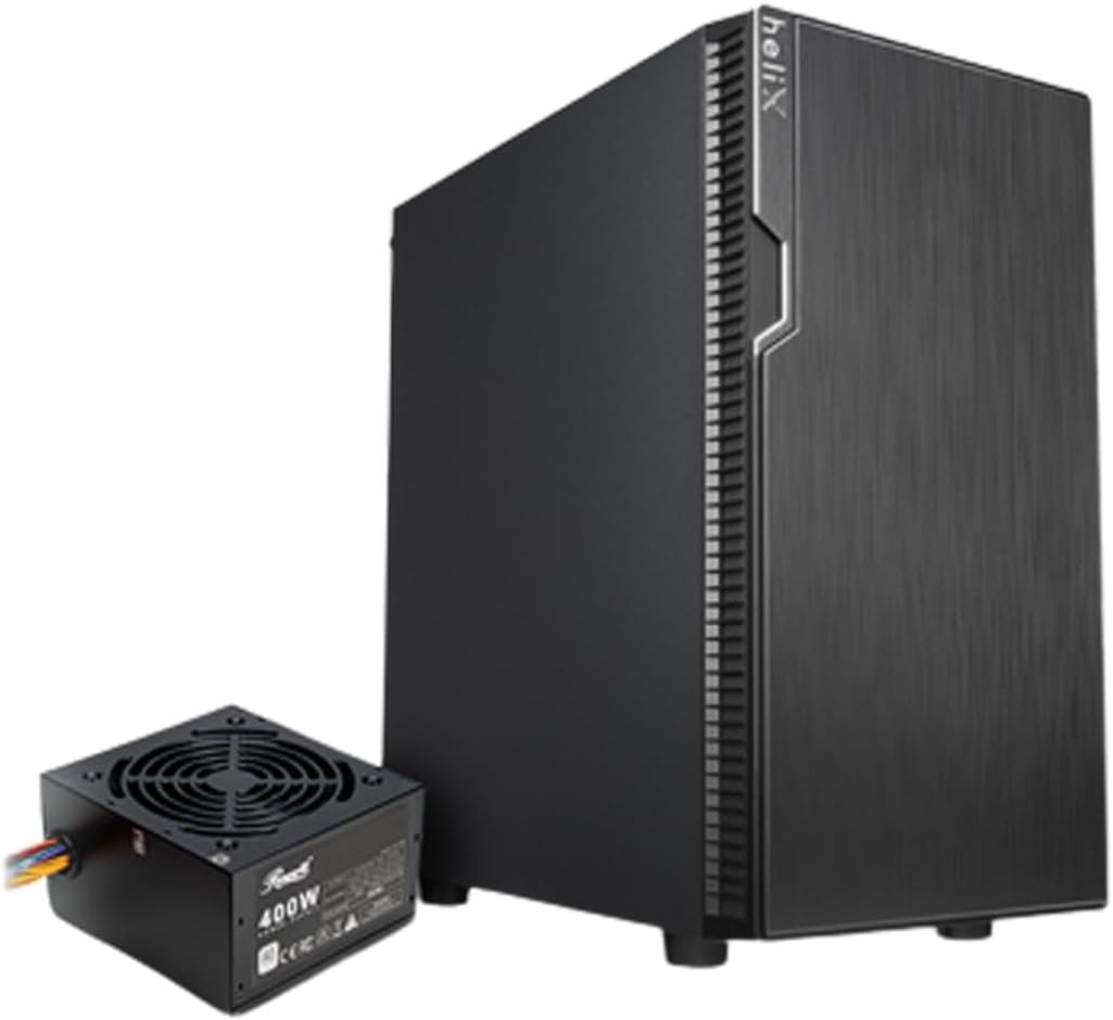Rosewill FBM-X2-400-HELIX: Compact Micro ATX tower with a pre-installed 400 W PSU, room for multiple 2.5 and 3.5 inch drives, and enough airflow options for a tidy budget backup server build.