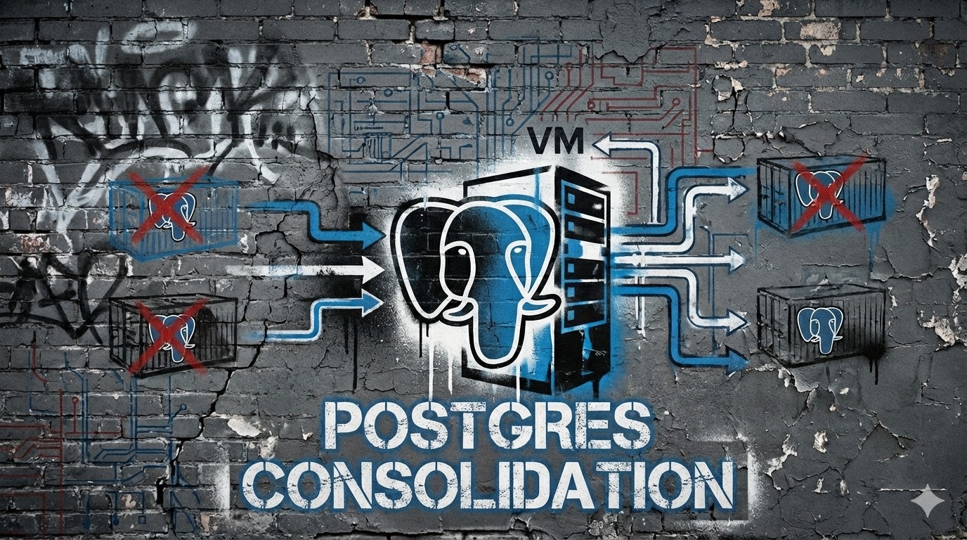 My post on how-to consolidate your PostgreSQL Docker Containers in to on consolidated VM.