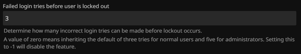 Jellyfin's Lockout setting