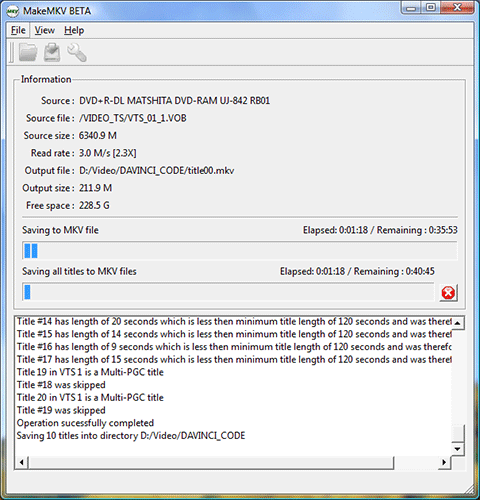 MakeMKV Process