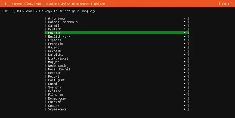 Ubuntu Select Language