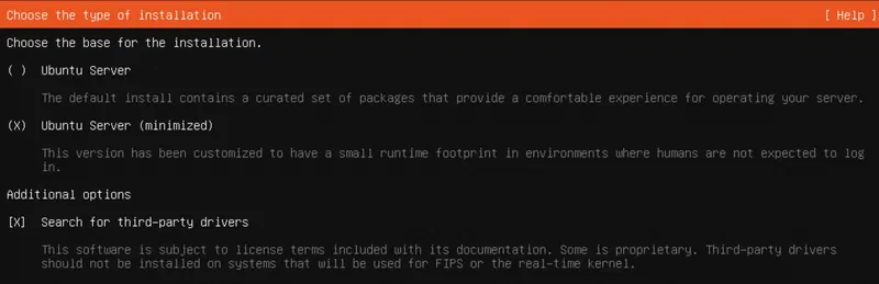 Ubuntu Install Type