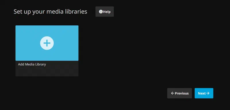 Jellyfin Library Setup Screen